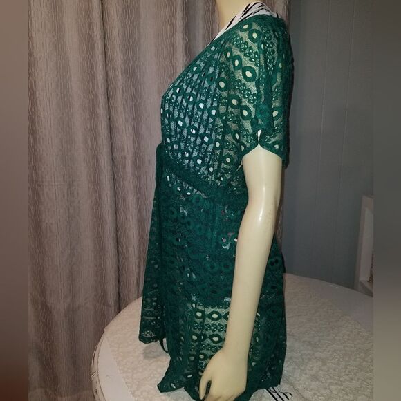 EISHOPEER Women's Bathing Suit Cover Ups 2023 taupe L NWT GREEN LACE - Picture 12 of 16